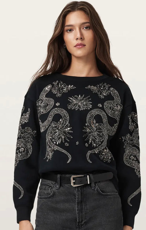 ALL SAINTS CECILE EMBELLISHED SWEATSHIRT